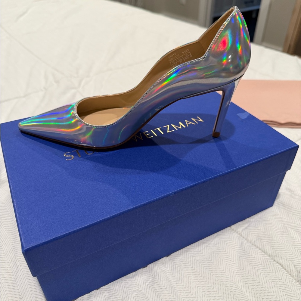 Stuart Weitzman Silver Stiletto Heels